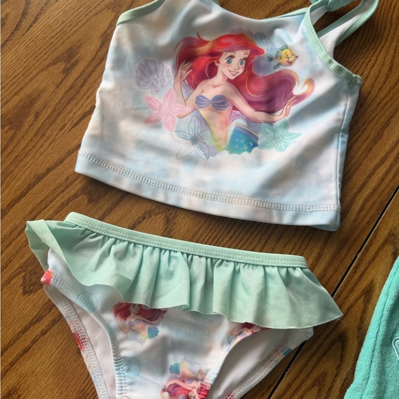 Disney Princess Hooded Terry Cover-Up in Aqua - Picture 2 of 7